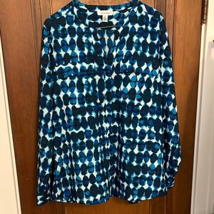 Calvin Klein Blue and Black Geometric Shirt